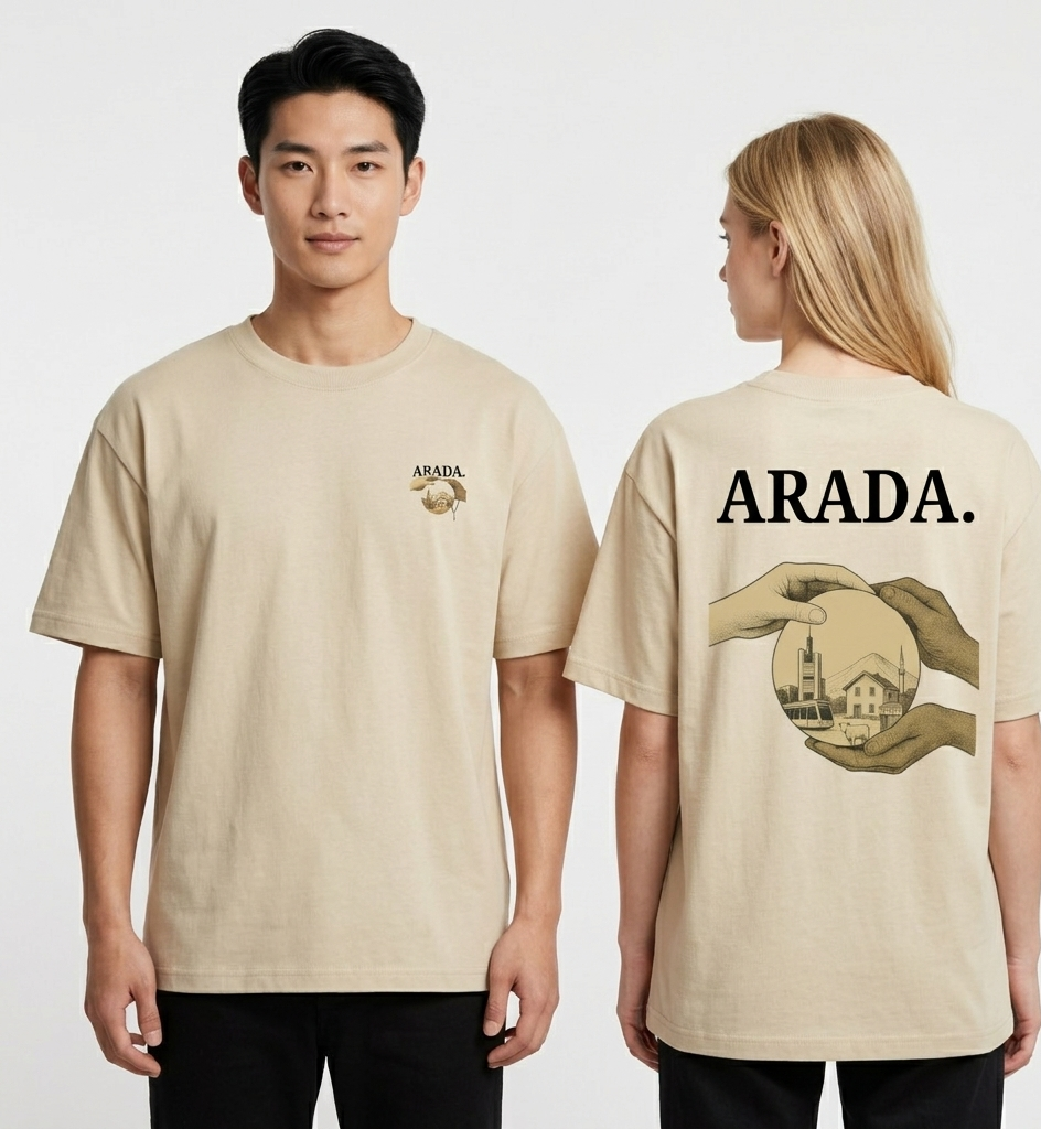 ARADA T-Shirt – “Kültürler Arasında.” Backprint bej
