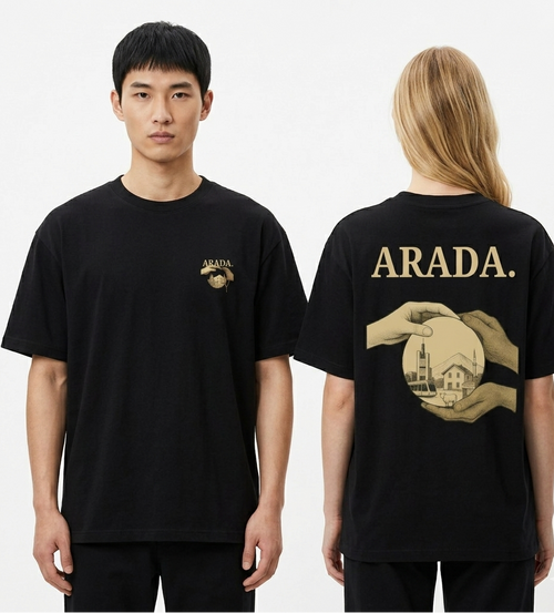 ARADA T-Shirt – “Kültürler Arasında.” Backprint siyah