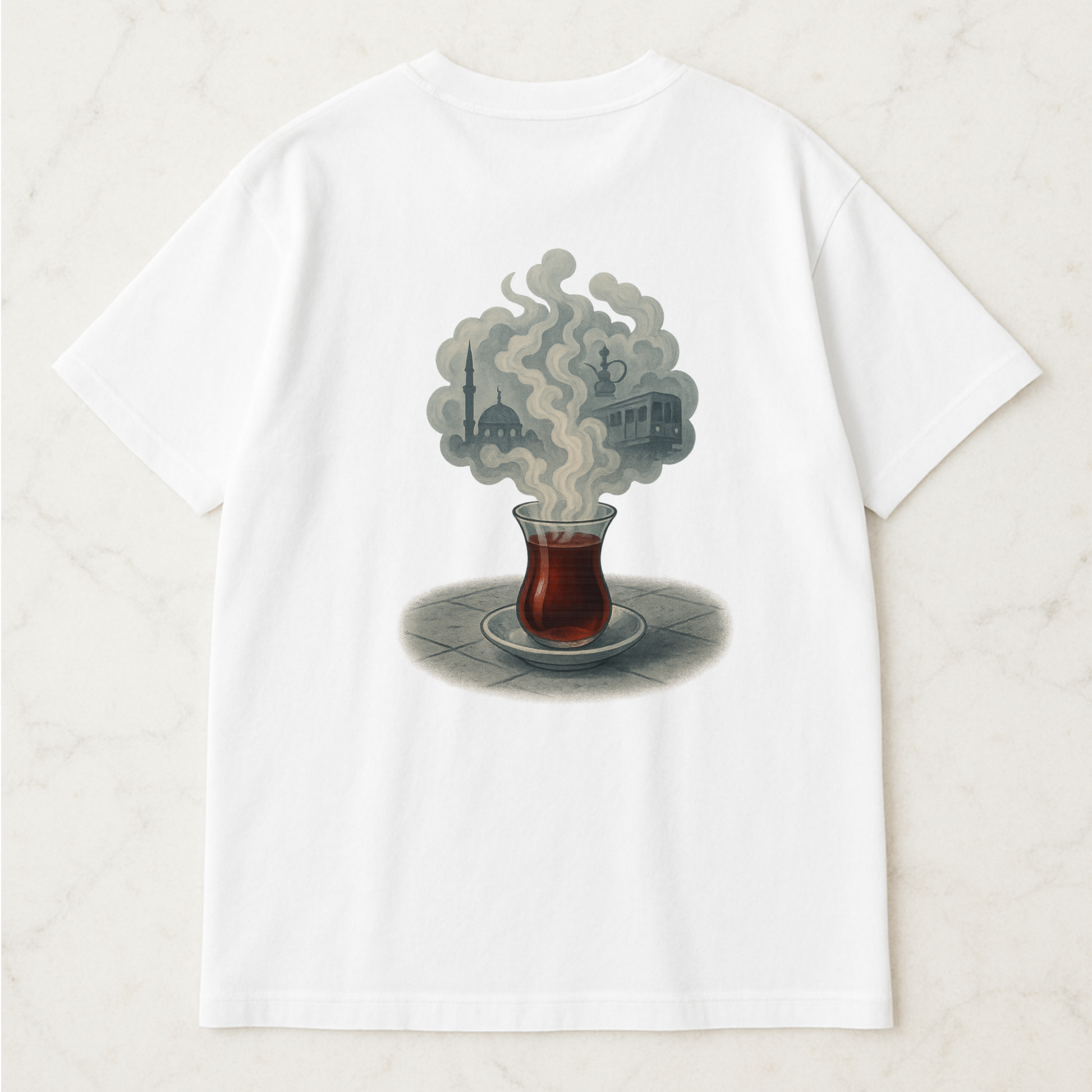 ARADA T-Shirt – “CAY” Backprint Beyaz