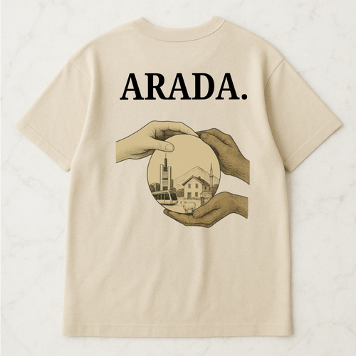 ARADA T-Shirt – “Kültürler Arasında.” Backprint bej
